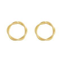Load image into Gallery viewer, SE802 18K Gold plated Braided Circle Earrings