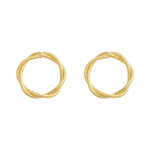 SE802 18K Gold plated Braided Circle Earrings