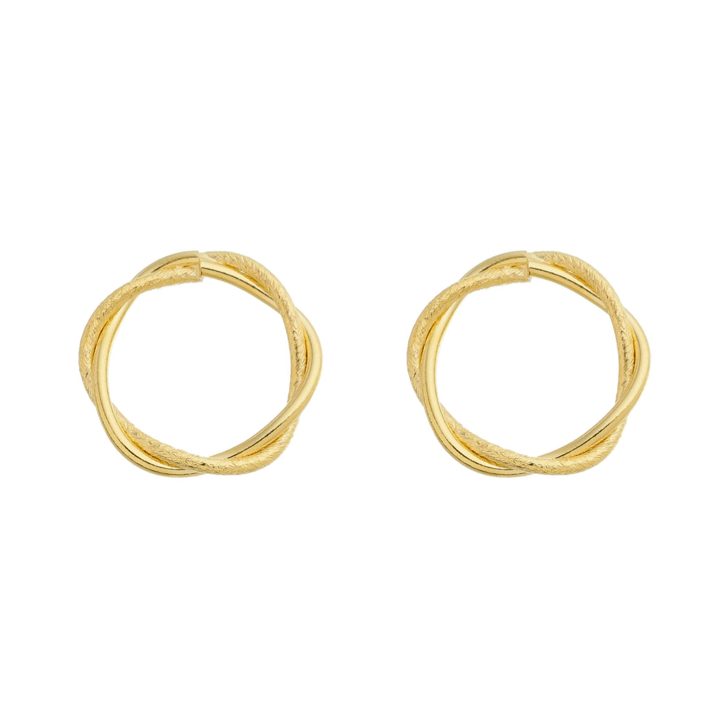 SE802 18K Gold plated Braided Circle Earrings