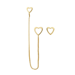 SE808 18K Gold Plated Hearts in a chain