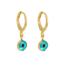 Load image into Gallery viewer, SE811A 18K Gold Plated Earring with a Blue Evil Eye