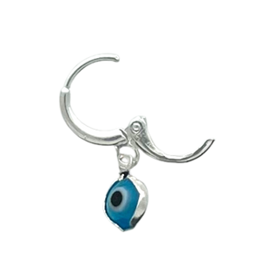 SE811A(SP)- TQ Silver Plated Blue Evil Eye Earrings