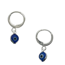 Load image into Gallery viewer, SE811A(SP) NB- Silver Plated Navy Blue evil eye Earrings