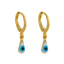 Load image into Gallery viewer, SE811B 18K Gold Plated Earring with a tear drop evil eye