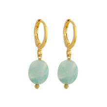 Load image into Gallery viewer, SE812AZ Amazonite 18K Gold Plated Huggie Earrings