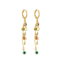 Load image into Gallery viewer, SE818 18K Gold Plated Hoop with evil eyes