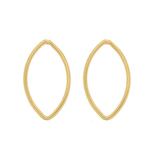 Load image into Gallery viewer, SE822 Elongated Open Oval shape 18K Gold Plated Earrings