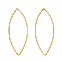 Load image into Gallery viewer, SE822 Elongated Open Oval shape 18K Gold Plated Earrings