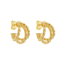 Load image into Gallery viewer, SE839 18K Gold Plated &quot;Braided&quot; Hoops