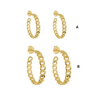 SE853A 18K Gold Plated Chain Hoop