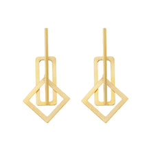 Load image into Gallery viewer, SE878 Brushed Geometric 18K Gold Plated Earring