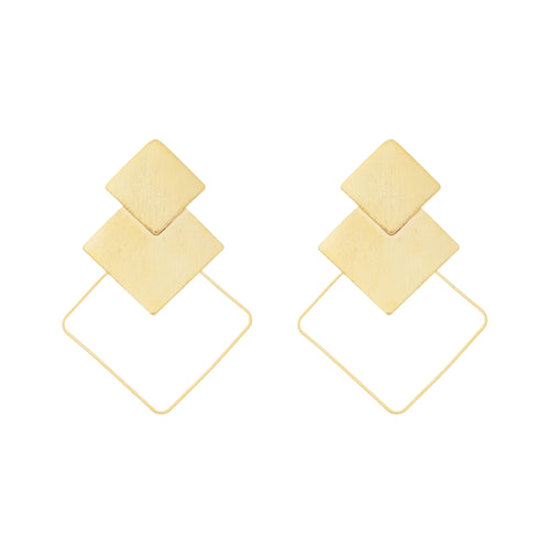 SE881 18K Geometric Gold Plated Earrings