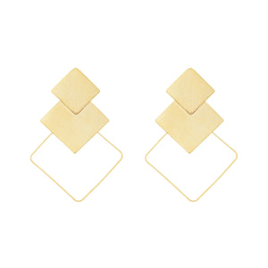 SE881 18K Geometric Gold Plated Earrings