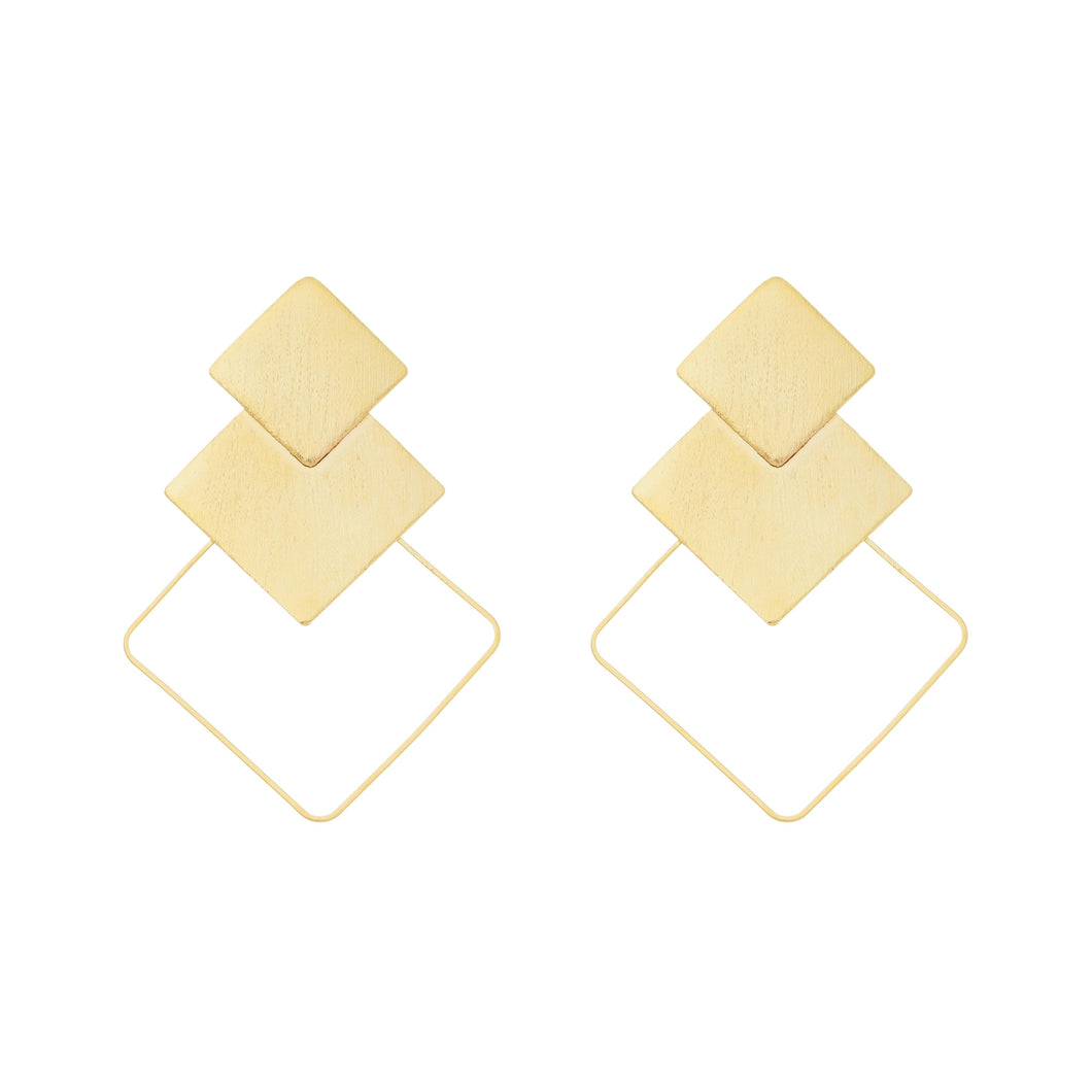 SE881 18K Geometric Gold Plated Earrings