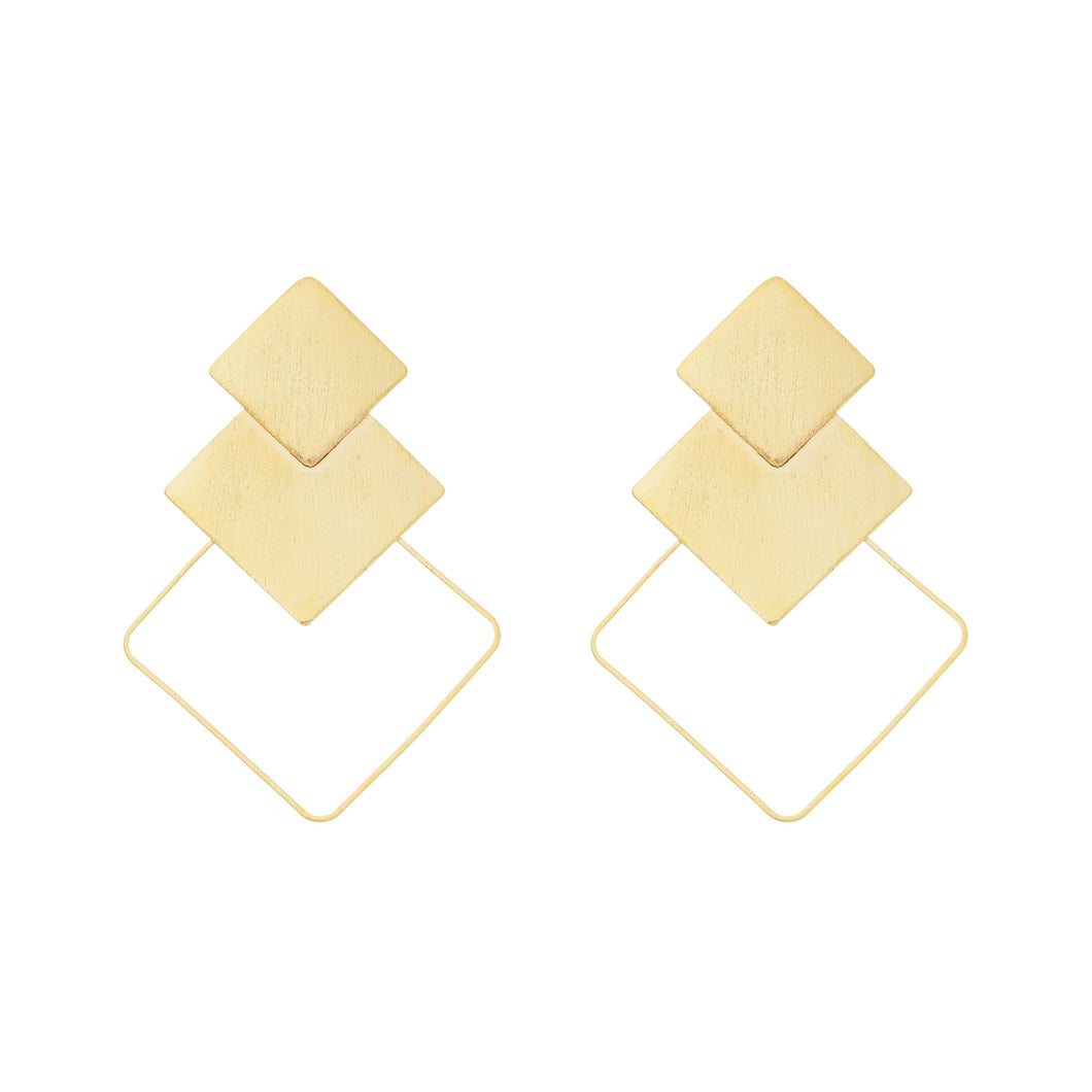 SE881 18K Geometric Gold Plated Earrings