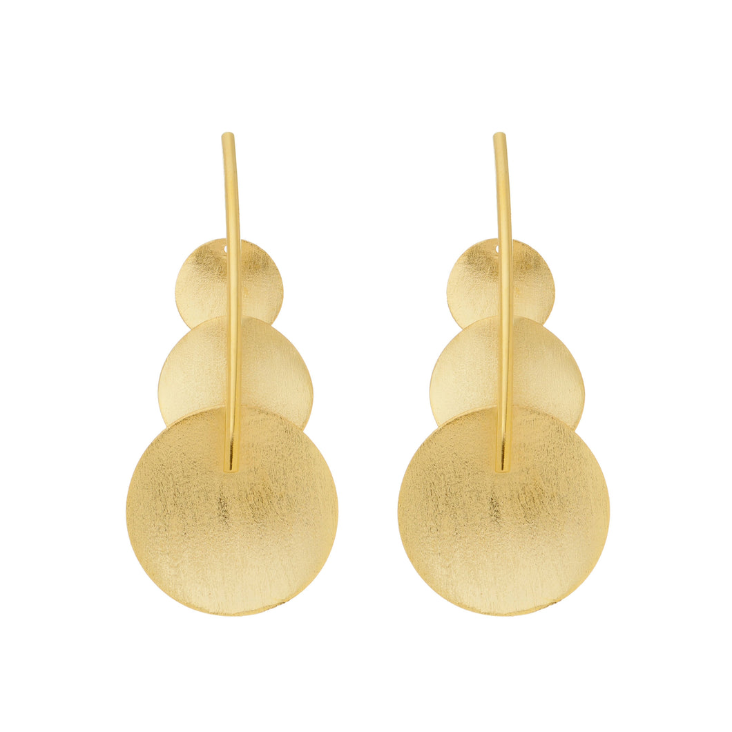 SE882 18K Gold Plated Triple Circles Earrings