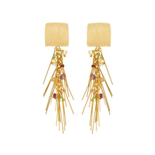 Load image into Gallery viewer, SE884 18K Gold Plated Spikes with Semi Precious Stones