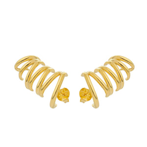 SE892 18K Gold Plated Earring+Cuff