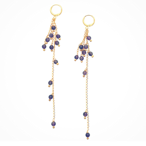 SE894AM 18K Gold Plated Chain with Amethyst Stones