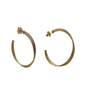 SE898 18K Gold Plated ''Twisted" Wire Hoops