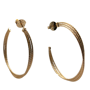 SE898 18K Gold Plated ''Twisted" Wire Hoops