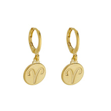 Load image into Gallery viewer, SE900C  &quot;Aries Zodiac&quot; 18K Gold Plated Huggie Hoop Earrings