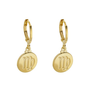 SE900H "Virgo Zodiac" 18K Gold Plated Huggie Hoop Earrings