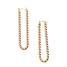 Load image into Gallery viewer, SE908LG &quot; twisted Chain Look&quot; Oval Hoops
