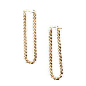 SE908LG " twisted Chain Look" Oval Hoops
