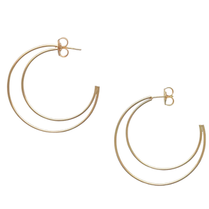 SE910 "Double wire Crescent Moon "  Hoops