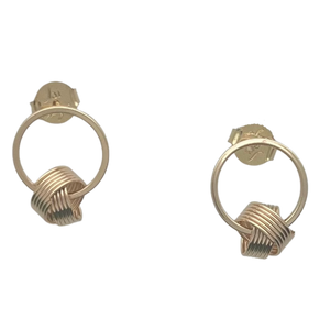 SE911 18K Gold Plated round earrings with interlocking circles