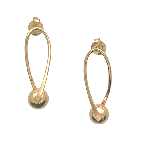 SE913 18K Gold Plated wavy oval Earrings