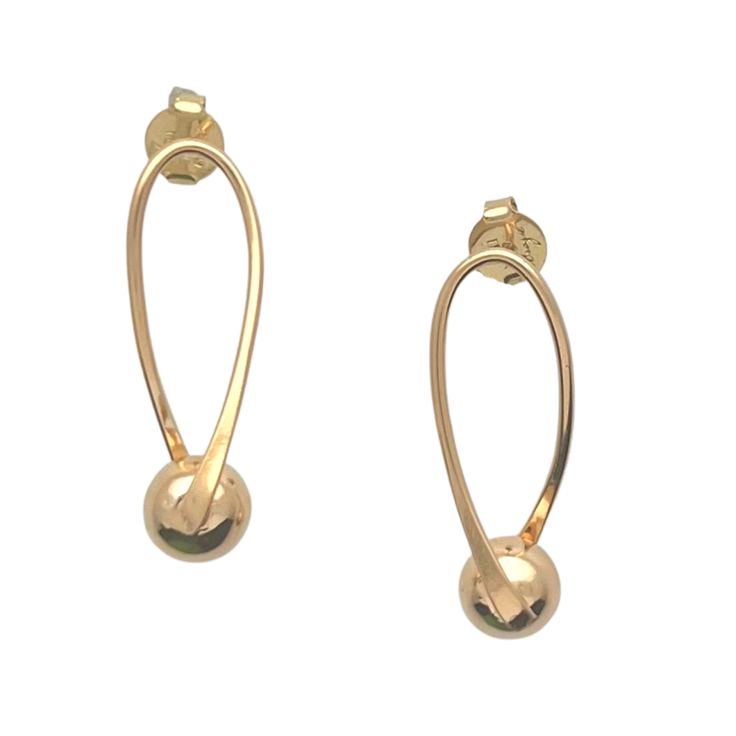SE913 18K Gold Plated wavy oval Earrings