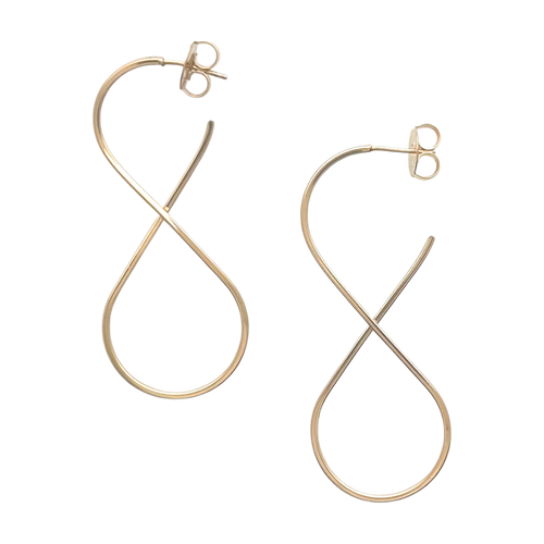 SE915B 18K Gold Plated Infinity Polished Hoop Earrings