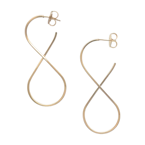 SE915B 18K Gold Plated Infinity Polished Hoop Earrings
