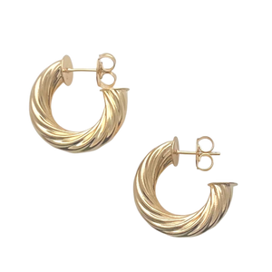 SE916 18K Gold Plated "snail" Hoops