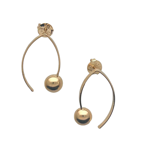 SE918 18K Gold Plated Earrings with “half-ball