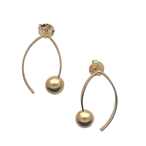SE918 18K Gold Plated Earrings with “half-ball"