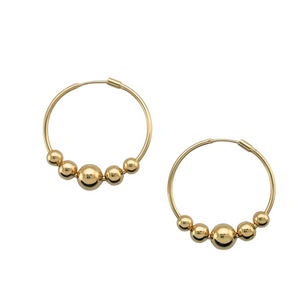 SE934 18K Gold Plated Hoop with balls