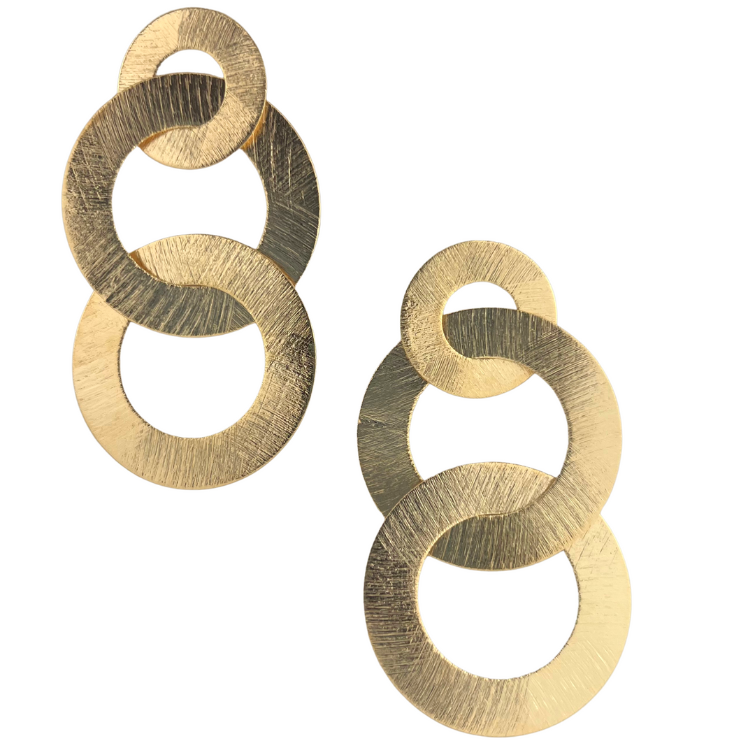 SE939B 18K Brushed Gold Plated Earrings
