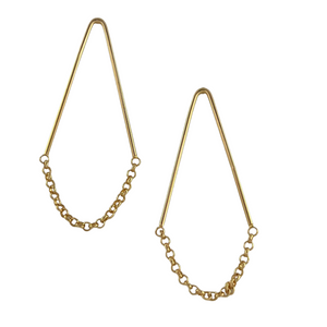 SE941  18K Gold Plated Earrings with chain