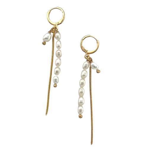 SE946FP 18K Gold Plated Earrings with Fresh water Pearls