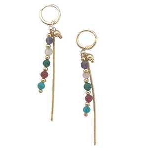 SE946MT 18 K Gold Plated Earrings with multi  color stones