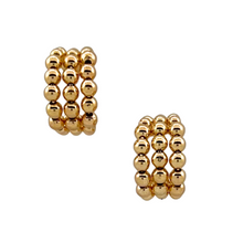 Load image into Gallery viewer, SE965 18K Gold plated triple Hoops with balls Earrings