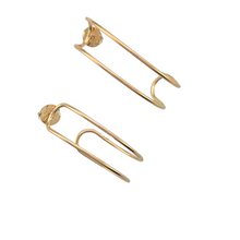 Load image into Gallery viewer, SE970 Double wire 18K Gold Plated round Earrings