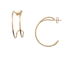 Load image into Gallery viewer, SE970 Double wire 18K Gold Plated round Earrings