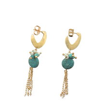 Load image into Gallery viewer, SE986 18K Gold Plated Earrings with turquoise