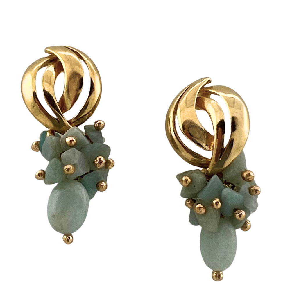 SE990AZ 18K Gold Plated Earrings with Amazonite stones