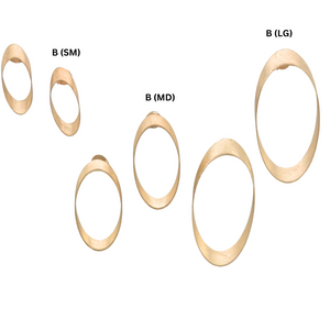 SE999B(LG) 18K Gold Plated brushed large oval Earrings