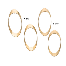Load image into Gallery viewer, SE999B(LG) 18K Gold Plated brushed large oval Earrings